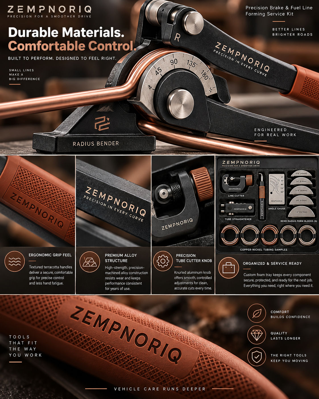 ZEMPNORIQ durable materials and ergonomic control